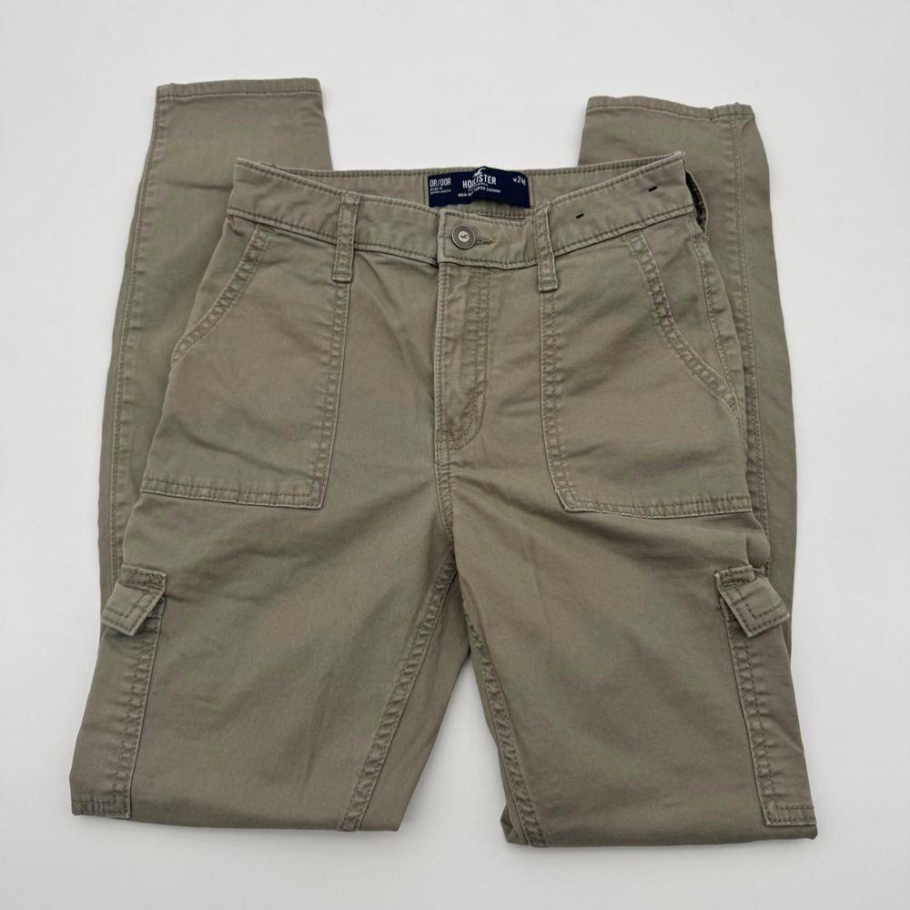 Hollister High-Rise Super Skinny Cargo Pants Olive Green Size 0R W24R Gorpcore
